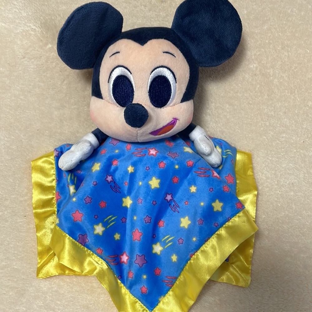 Disney Mickey Mouse Lovey Security Blanket and Rattle